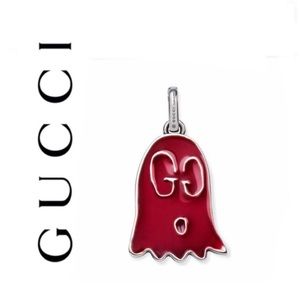 New Authentic Gucci Red Ghost Charm Pendant